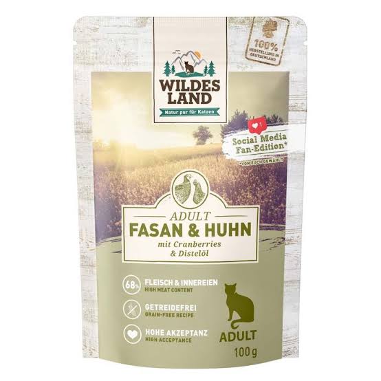 Wildes Land Katze Nassfutter Fasan&Huhn 100g