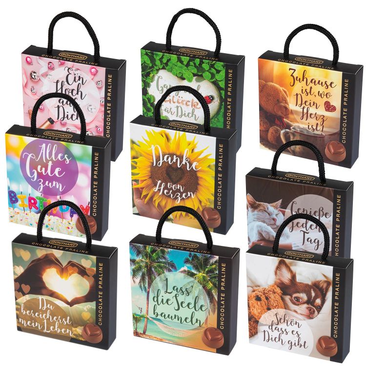Günthart Pralinen Box mit Sprüchen 45g