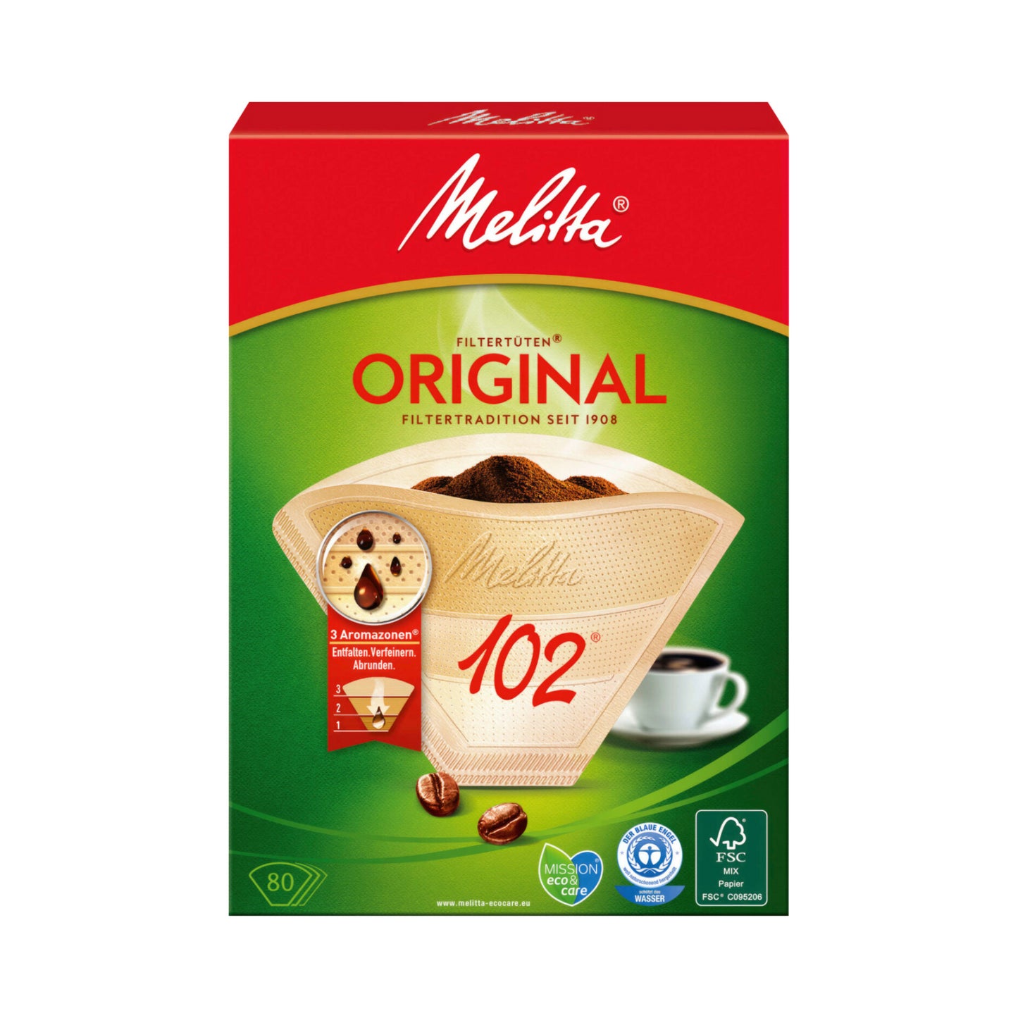 Melitta Aroma Filtertüten 102 naturbraun 80ST