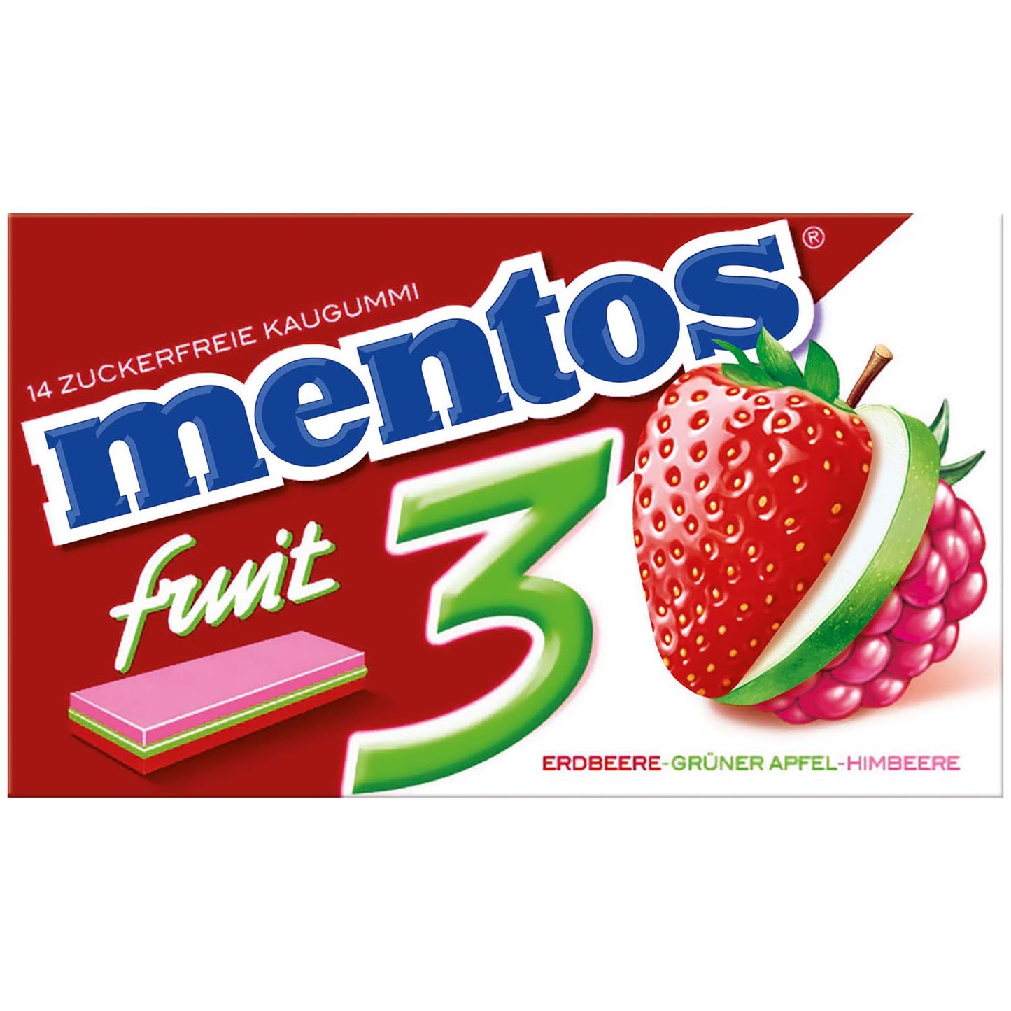 mentos Fruity Fresh 3 Erdbeer,Apfel,Himbeer 33g