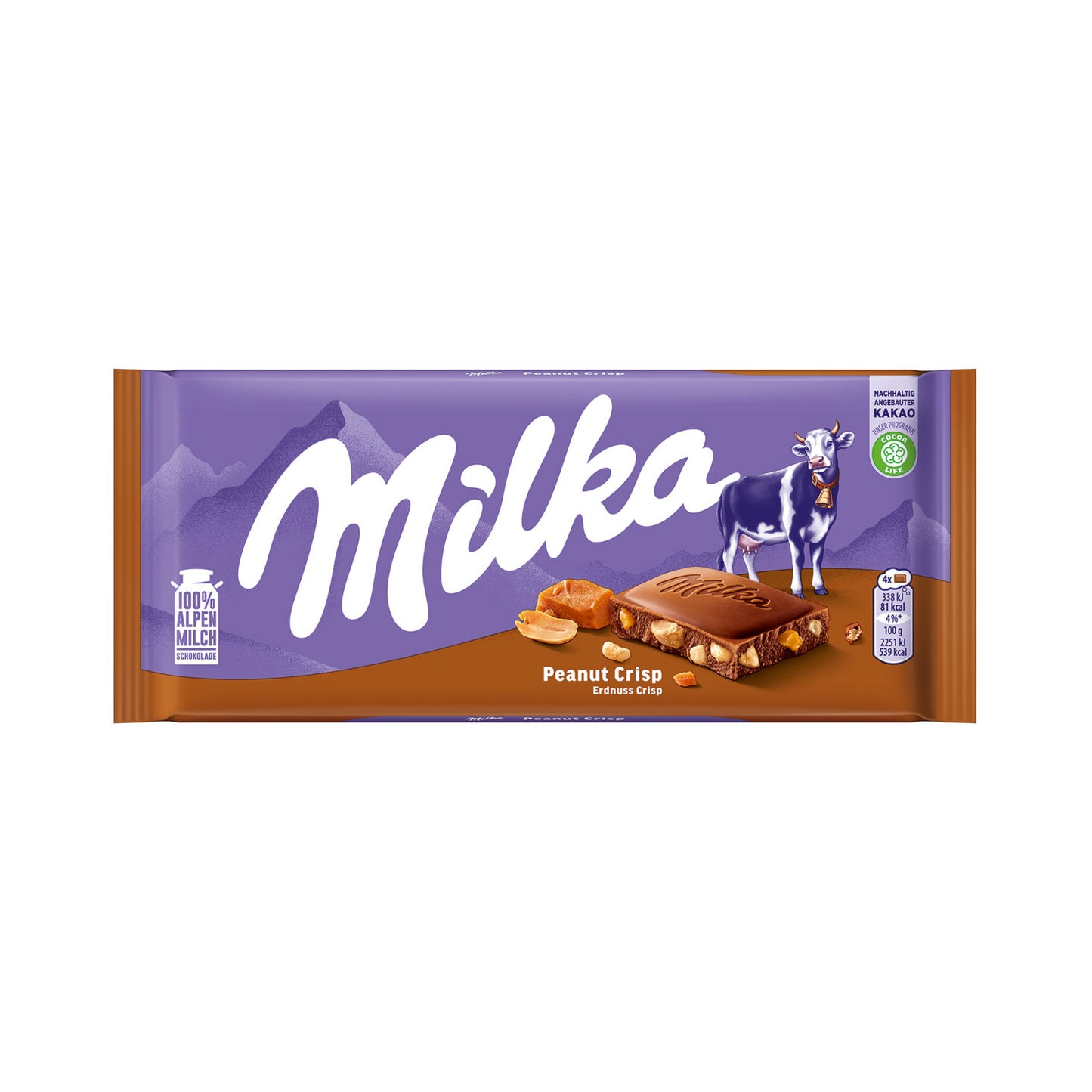 Milka Erdnuss Crisp Tafel 90g