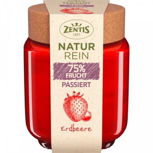Naturrein 75% Fruchtaufstrich Erdbeere passiert 200g