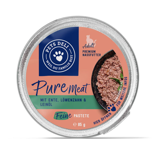 Pets Deli Pure Meat mit Ente und Löwenzahn und Leinöl 85g