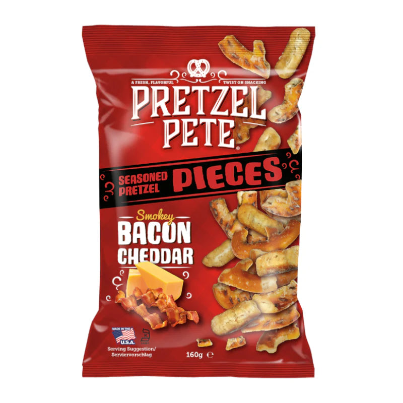 Pretzel Pete Seasoned Pretzel Pieces Smoky Bacon Cheddar 160g