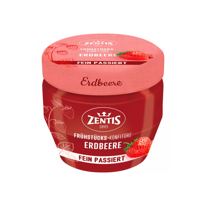 Zentis Frühstücks-Konfitüre fein passiert Erdbeere 230g