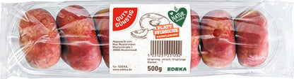 GUT&GÜNSTIG Plattpfirsiche weiß Spanien Klasse I 500g Schale mit Flowpack