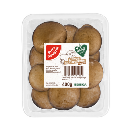 GUT&GÜNSTIG Champignons braun mittel Polen Klasse I 400g Foodtainer