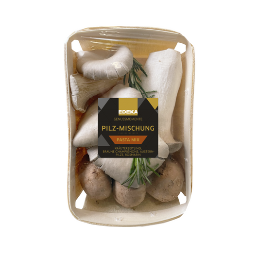 EDEKA Genussmomente Pilz Mix Kräuterseitling,Champignons br,Austernp,Rosmarin EU&NON 200g HF