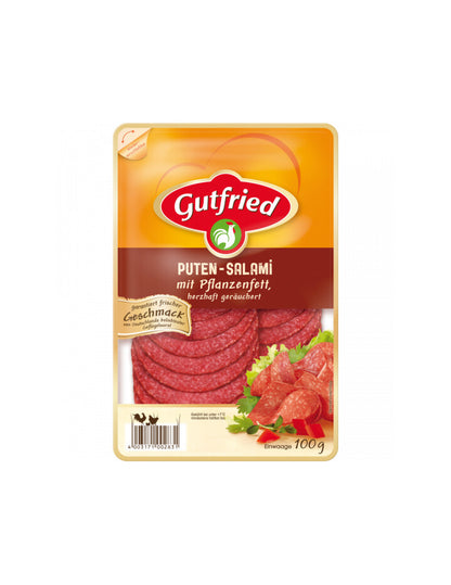 Gutfried Puten Salami mit Pflanzenfett geräuchert 100g