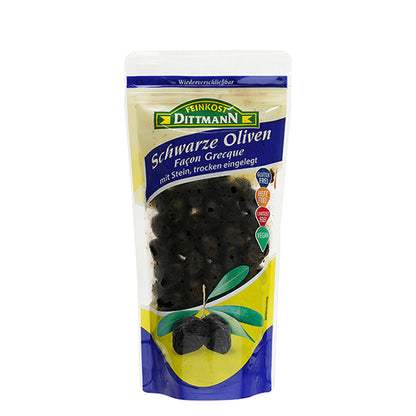 Feinkost Dittmann Oliven Schwarz mit Stein 250g