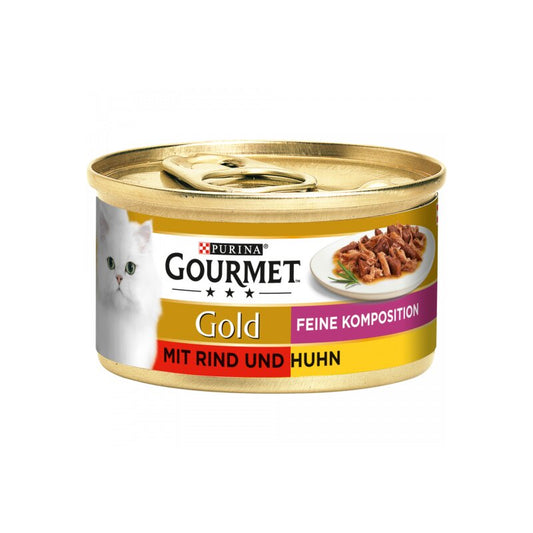 Gourmet Gold Duo Feine Komposition Rind&Huhn Katzennassnahrung 85g