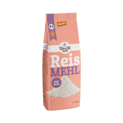 Demeter Bauck Mühle Vollkorn-Reismehl glutenfrei 500g