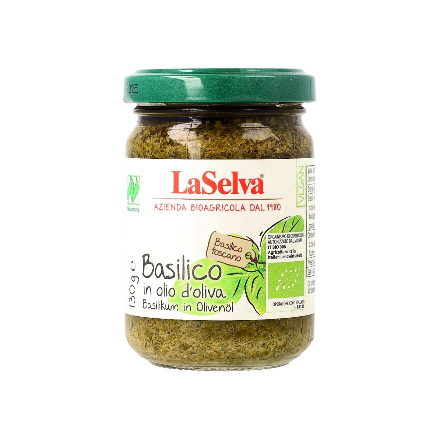 Bio La Selva Basilikum in Olivenöl 130g
