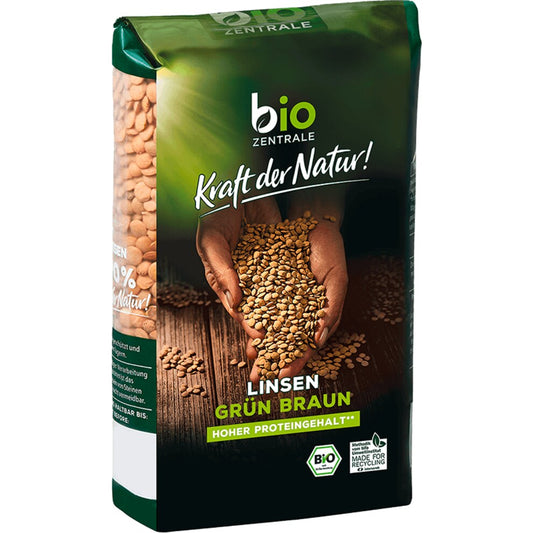 Bio Zentrale Linsen grün-braun 500g