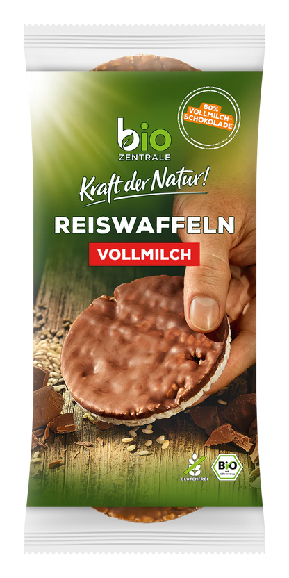 Bio Zentrale Reiswaffeln mit Vollmilch Schokolade 100g