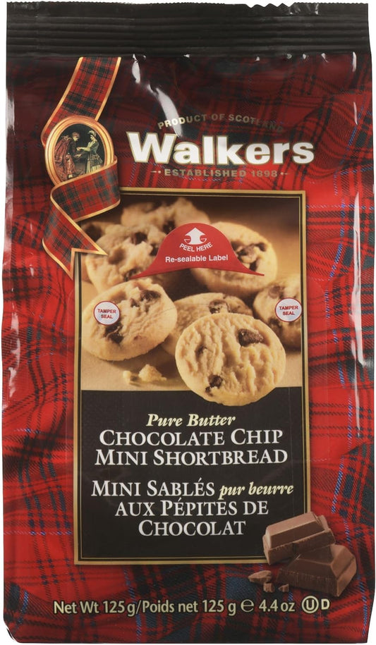Walkers Mini Chocolate Chip Shortbread Snack Pack 125g