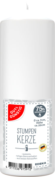 GUT&GÜNSTIG Stumpenkerze weiß 200/70mm