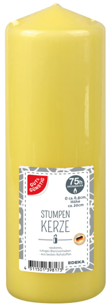 GUT&GÜNSTIG Stumpenkerze gelb 200x70mm