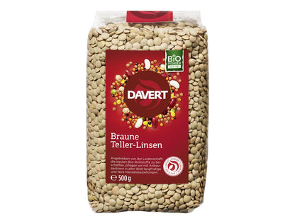 Bio Davert braune Teller-Linsen 500g