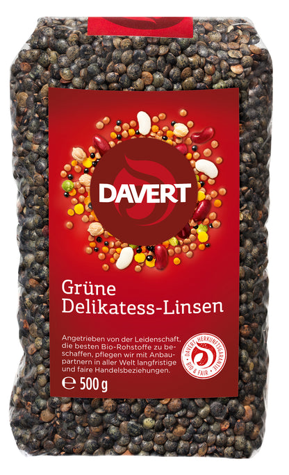 Bio Davert Mühle Grüne Delikatess-Linsen 500g