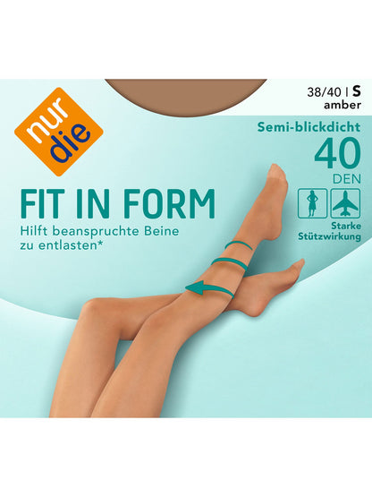 nur die Fit in Form Strumpfhose 40den Komfortgröße amber 125 Gr.52/56