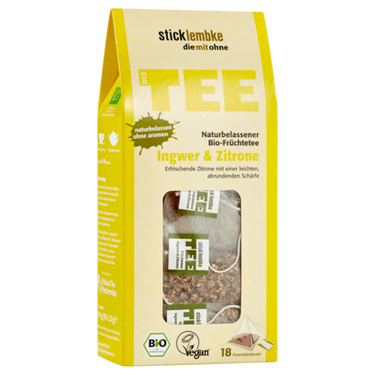 Bio Stick&Lembke Naturbelassener Früchtetee Ingwer&Zitrone 18x2,5g