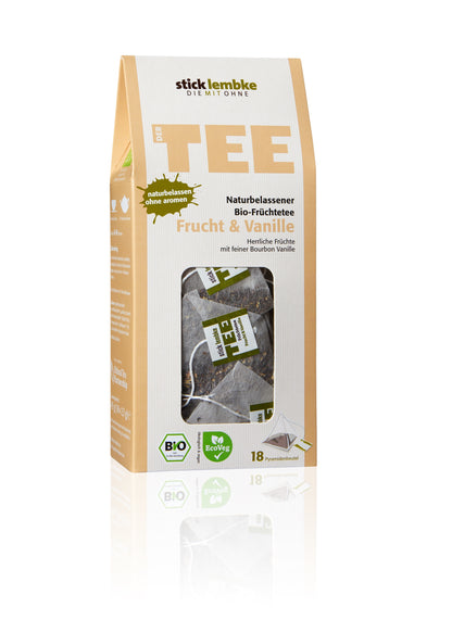Bio Stick&Lembke Naturbelassener Früchtetee Frucht&Vanille 18x2,5g