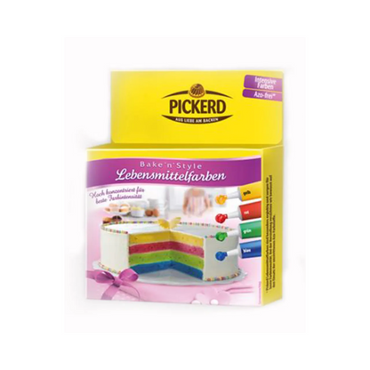 Pickerd Lebensmittelfarben rot, blau, gelb, grün 4x8g
