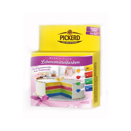 Pickerd Lebensmittelfarben rot, blau, gelb, grün 4x8g