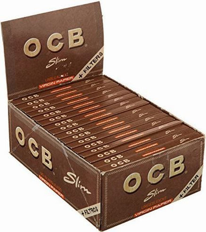 OCB Unbleached Virgin Slim Blättchen 32Blatt&Filtertips 32ST 2ST