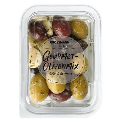 L'Aubergine Gourmet Oliven-Mix mit Kräutern und Knoblauch 150g