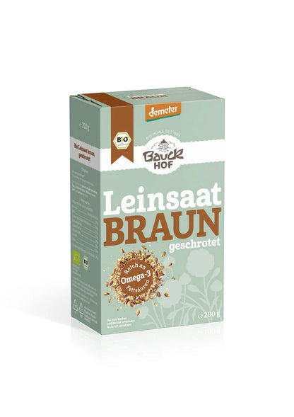 Demeter Bauck Mühle Leinsaat braun geschrotet 200g