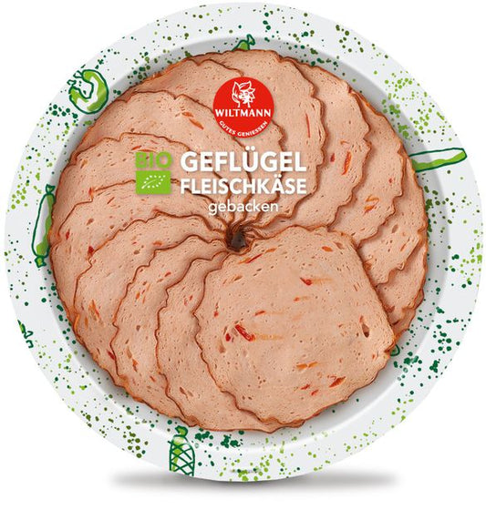 Bio Wiltmann Geflügel-Fleischkäse mit Paprika 80g