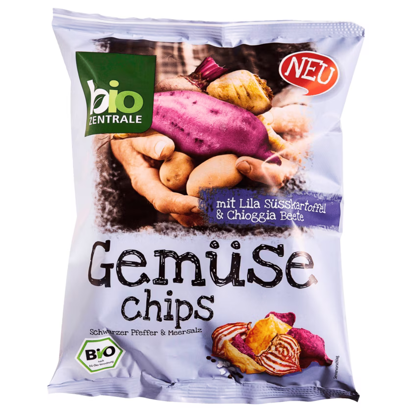 Bio Zentrale Gemüsechips Mix Pfeffer&Salz 80g