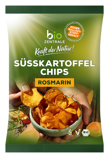 Bio Zentrale Süßkartoffelchips mit Rosmarin 75g