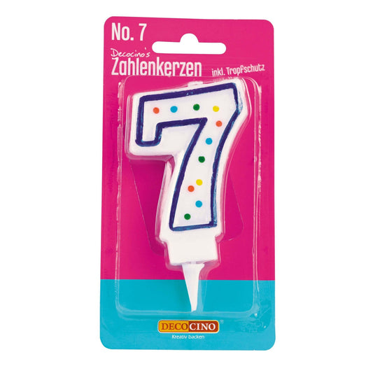 Dekoback Zahlenkerze Zahl Sieben zur Dekoration