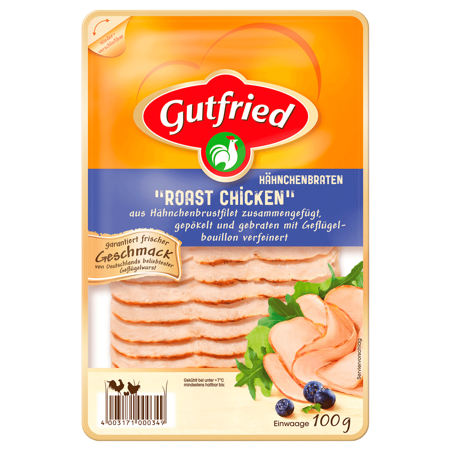 Gutfried Hähnchenbraten-Aufschnitt Roast Chicken 100g