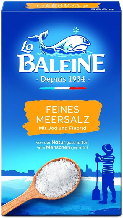 La Baleine Meersalz fein mit Jod und Fluorid 500g