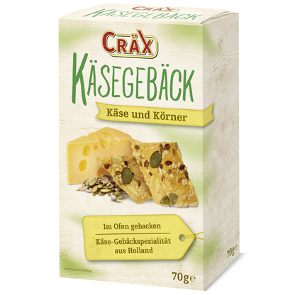Cräx Cracker mit Käse&Körnern 70g