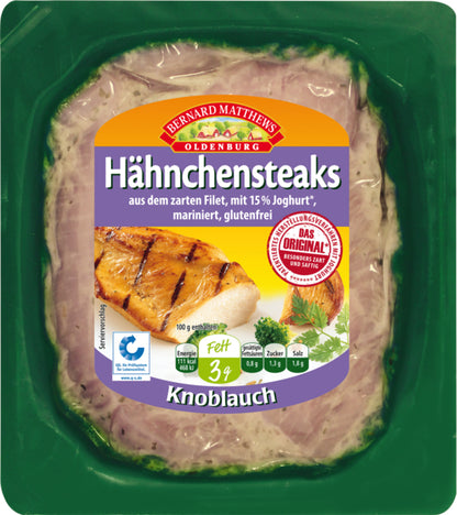 Bernard Matthews Oldenburg Hähnchensteaks in Joghurt Knoblauch Marinade 2ST ca.330g QS ITW