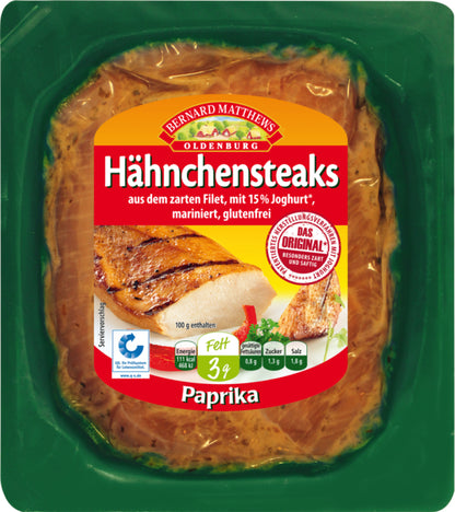 Bernard Matthews Oldenburg Hähnchensteaks in Joghurt Paprika 2ST ca.330g QS ITW