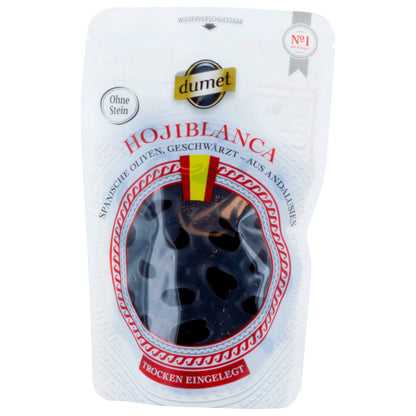 Dumet Hojiblanca geschwärzte Oliven ohne Stein 150g