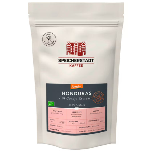 Demeter Speicherstadt Kaffee Honduras 18 Conejo Espresso gemahlen 250g