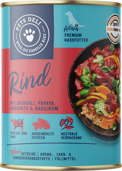 Pets Deli Nassfutter Rind/Brokkoli 400g