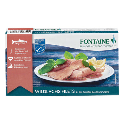 MSC Fontaine Wildlachs-Filet in Bio-Tomaten-Basilikum-Creme 200g