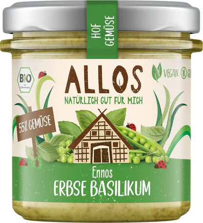 Bio Allos Hof-Gemüse Ennos Erbse Basilikum 135g