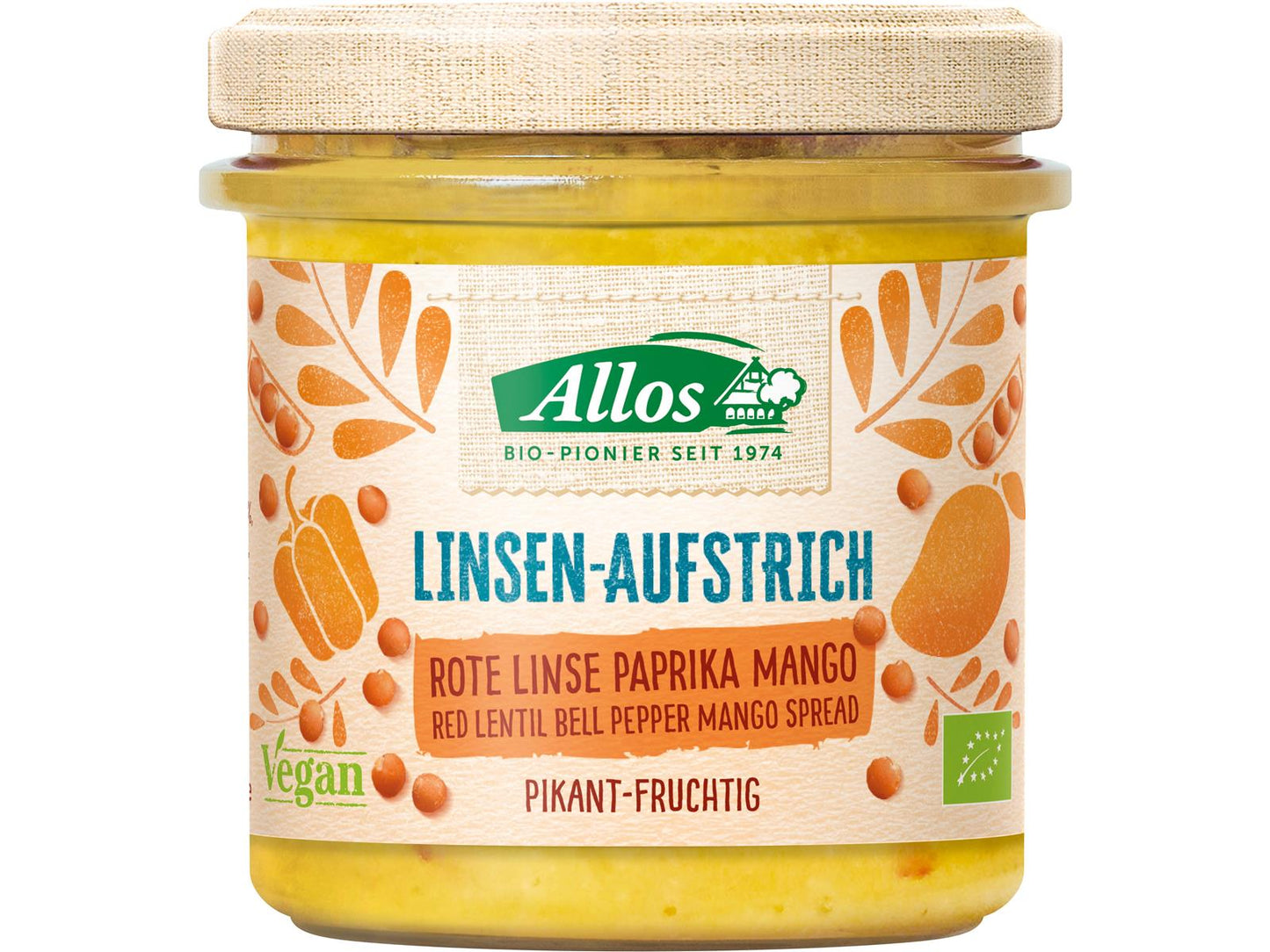Bio Allos Linsen-Aufstrich Rote Linse Chili 140g