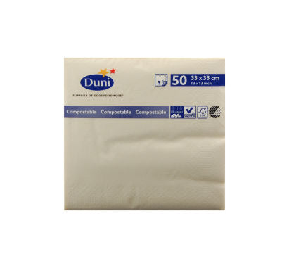 Duni Servietten Uni cream 3-lagig 33x33cm 50ST