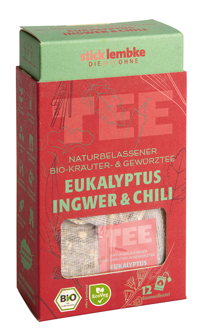 Bio Stick&Lembke Kräuter- & Gewürztee Eukalyptus, Ingwer & Chili 12ST 30g