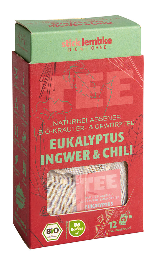 Bio Stick&Lembke Kräuter- & Gewürztee Eukalyptus, Ingwer & Chili 12ST 30g